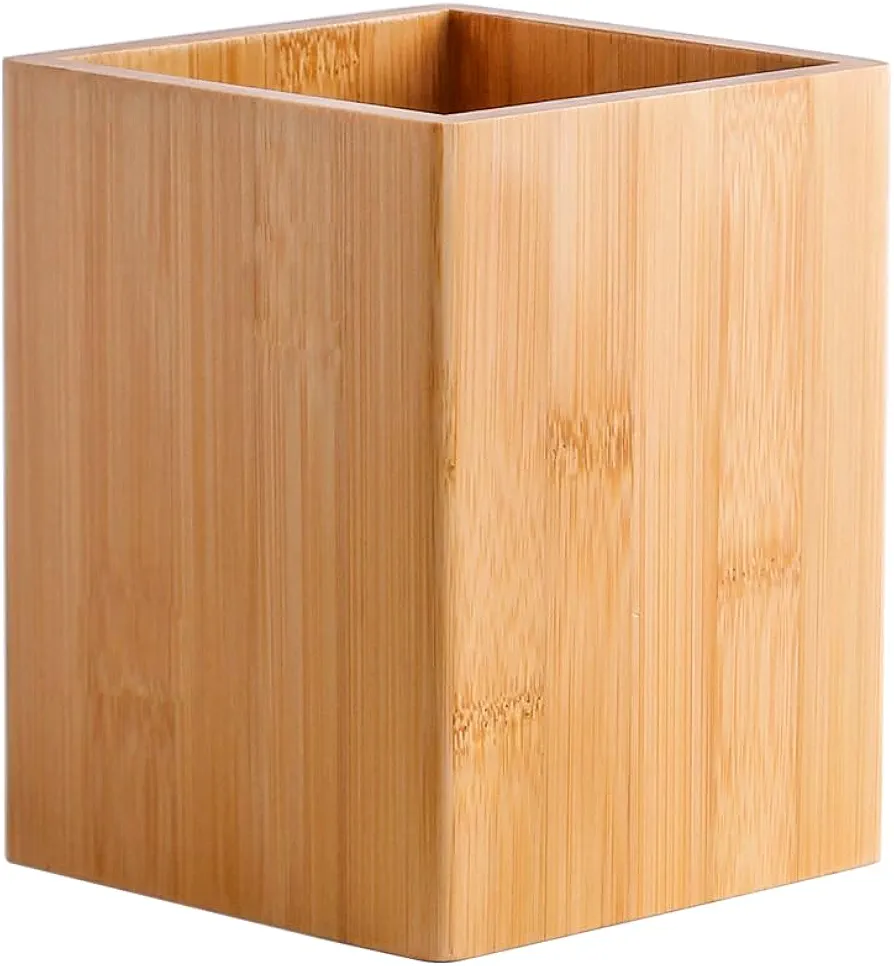 Joyramic - Portautensilios de cocina, cubertero de bambú (13,5 cm de ancho x 17,8 cm de alto) para encimera de cocina