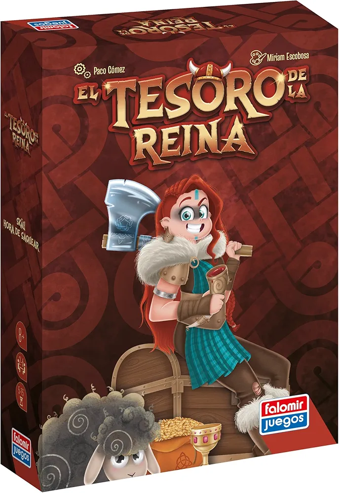 Falomir - Juego de Cartas El Tesoro de la Reina | Saquea y Reúne Riquezas | Ideal para 2-6 Jugadores | Tiempo de Juego 5-15 Minutos | Instrucciones Multilingües, Multicolor, Plástico.