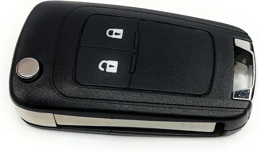 Carcasa para llave de automóvil abatible con mando a distancia de 2 botones y hoja sin cortar para Vauxhall Opel Insignia Astra