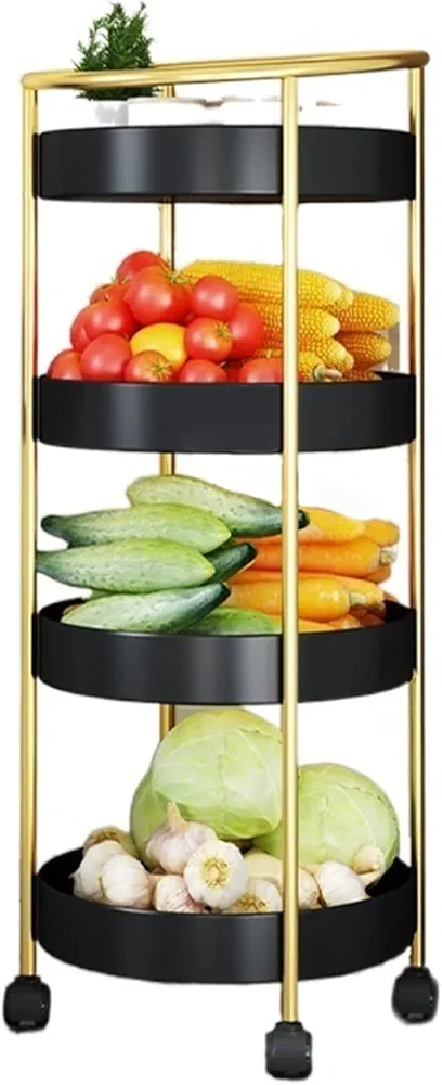Carrito de almacenamiento de cocina móvil de varias capas con pequeño estante de verduras organizador de dormitorio y dormitorio para el hogar, estante de cocina de pie con ruedas