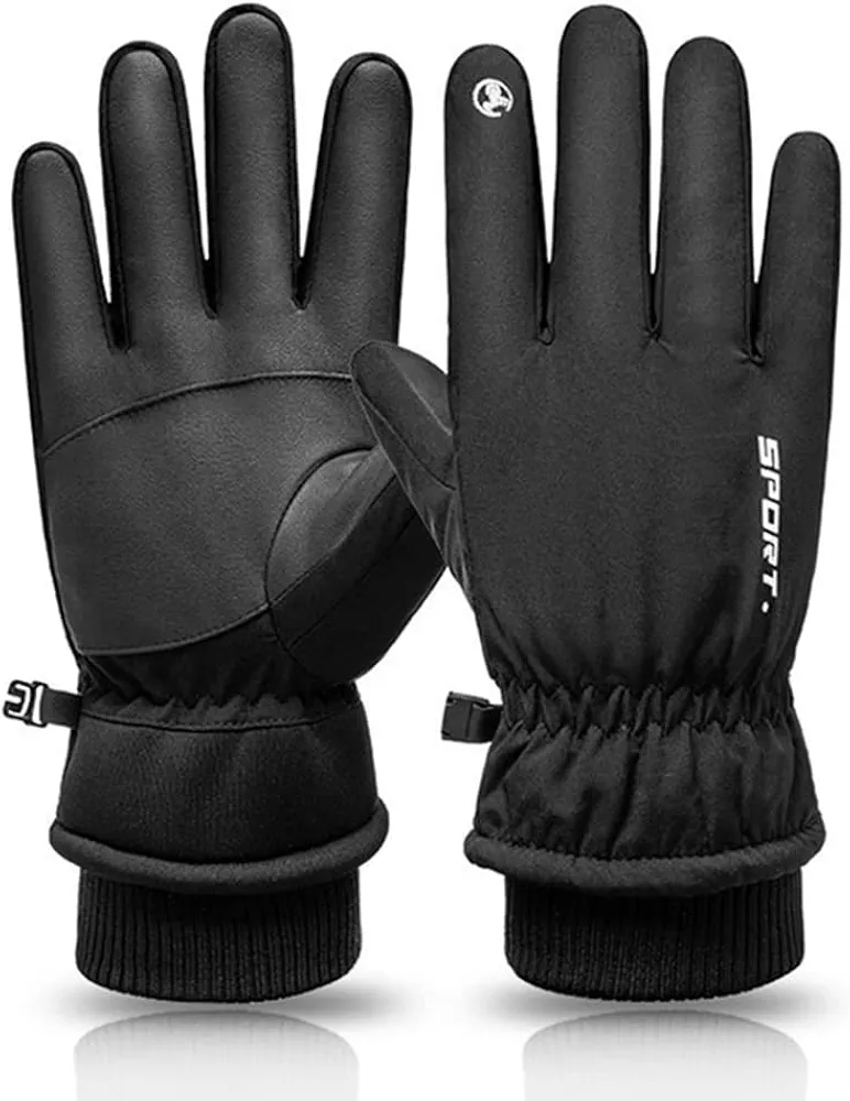 Guantes de Esquí, Guantes de Invierno Impermeable Guantes de Deporte Antideslizantes Guantes de Pantalla Táctil Hombre Mujer Guantes Calientes Resistentes al Viento para Moto Bicicleta Correr