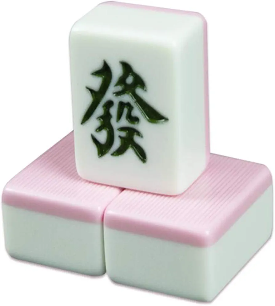 Majong Sets, Juego de Mahjong Chino portátil de 144 Azulejos Juegos de Mahjong Tradicionales Chinos con Bolsa de Almacenamiento, Mantel, Viaje, Juego de Ocio Familiar