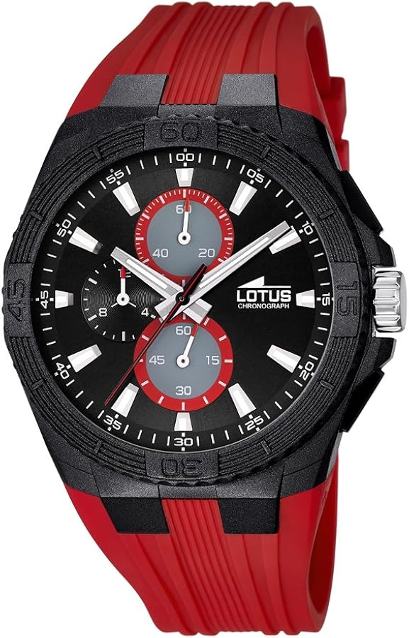 Lotus 15970/5 - Reloj de Pulsera Hombre, Caucho, Color Rojo