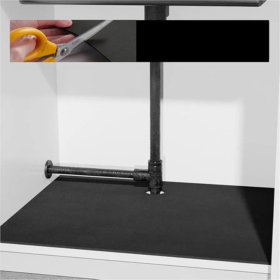 Niciksty Sink Mat Alfombrilla para el armario bajo el fregadero de cocina, Antideslizante, Se puede cortar, Impermeable, 50 x 40 cm, Gris oscuro