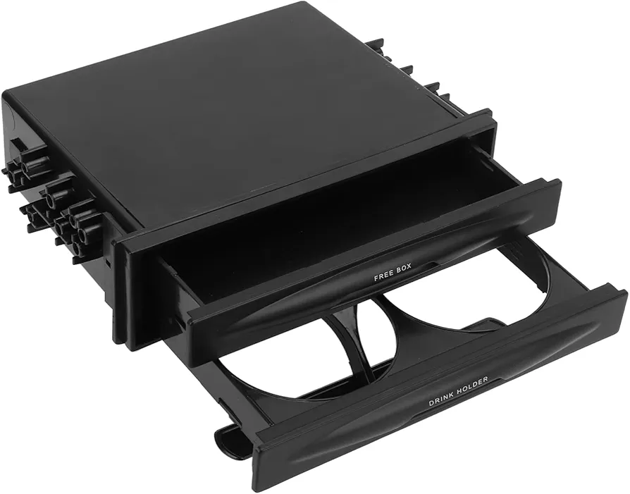 Portavasos de Doble Din para Automóvil, Caja de Almacenamiento de Radio Para Automóvil 2 en 1, Portavasos de Bebida de Radio de 2 Capas Multifuncional, Caja de Almacenamiento de Montaje Universal Kit