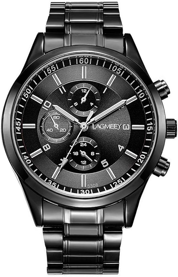 Relojes Pulsera Decorativos Cronógrafo Números Arábigos Cuarzo Relojes Hombre Acero Inoxidable Clásico
