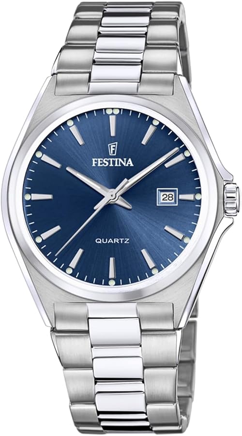 Festina Reloj Hombre F20552/3 Acero Clasico Caja de Acero Inoxidable 316l Plateado Correa de Acero Inoxidable 316l Plateado