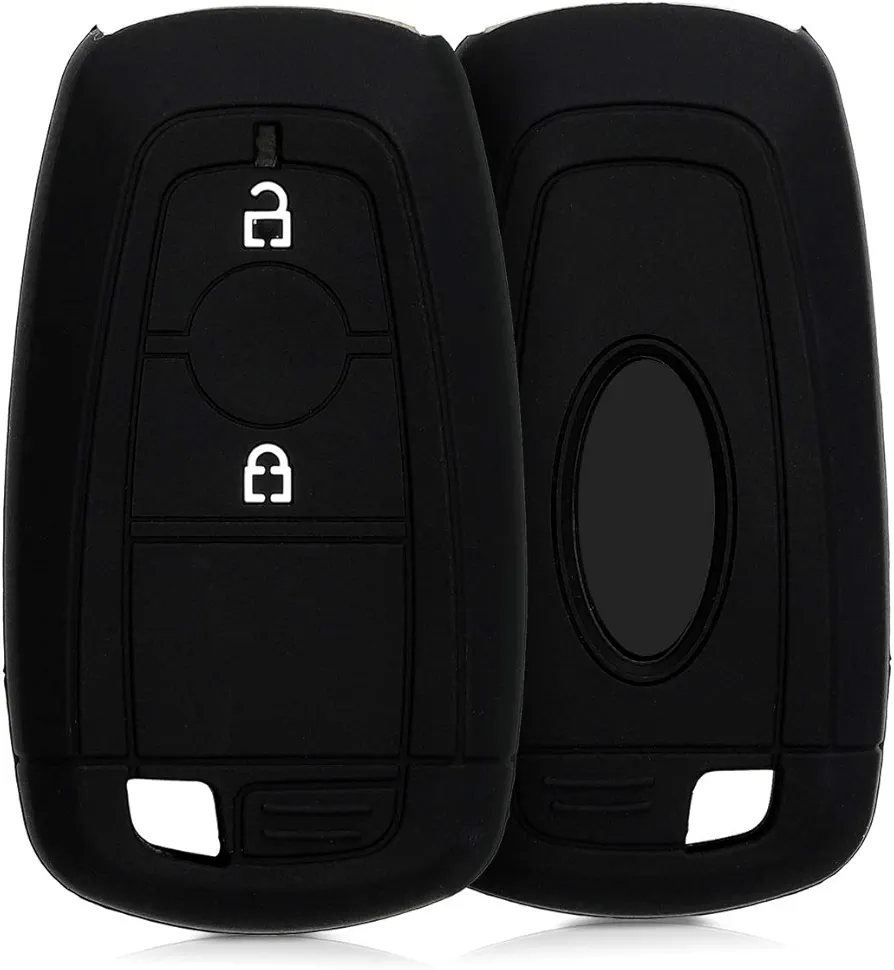 kwmobile Funda Compatible con Ford Llave de Coche Keyless Go de 2 Botones - Carcasa Protectora de Silicona para Llave de Coche - Case en Negro