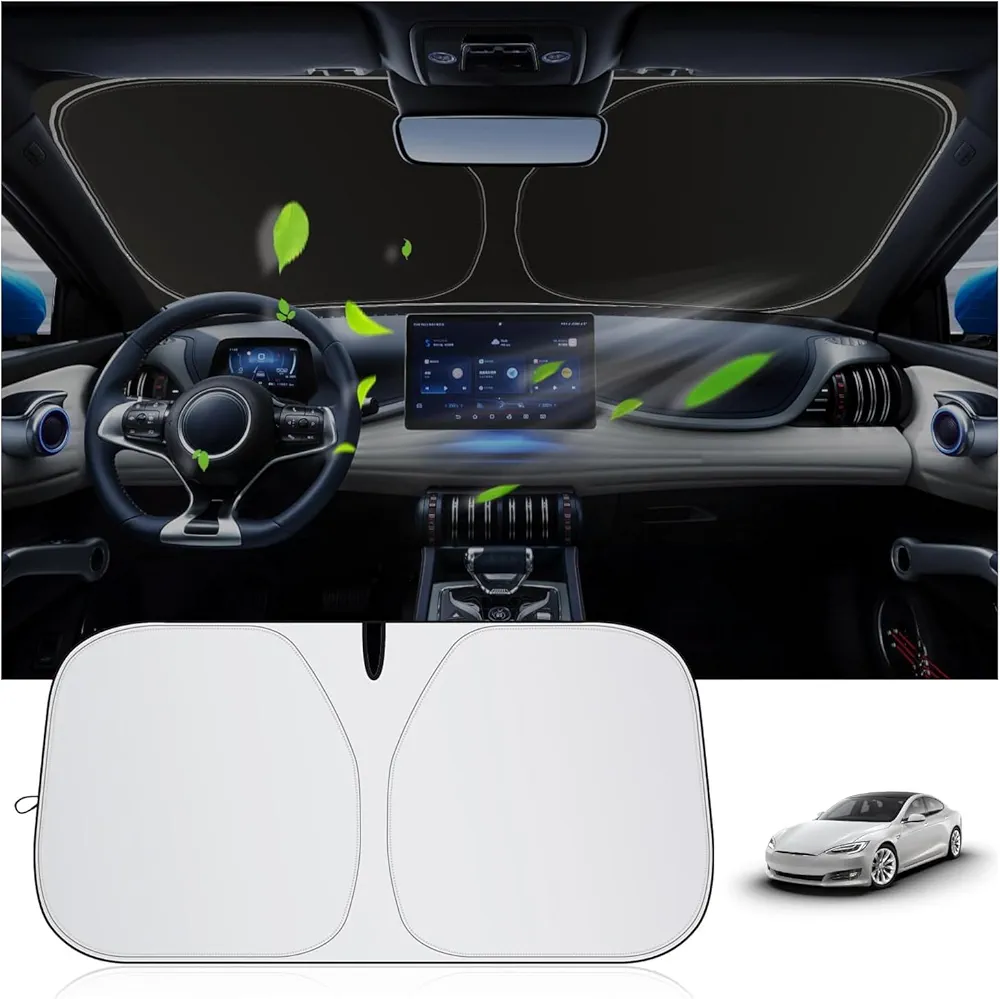 Parabrisas de coche – engrosamiento titanio plateado parabrisas de coche para sombra y aislamiento térmico – Coche de verano Must Have Pare – Sol para parabrisas