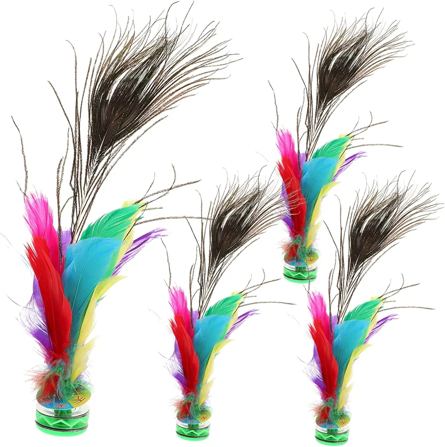 DRESSOOS 4 Piezas Tendón De Entretenimiento Ocio Juguete Volante Jianzi Volante De Juguete Tradicional Juguete De Patada De Juego De Volante para Niños Caucho