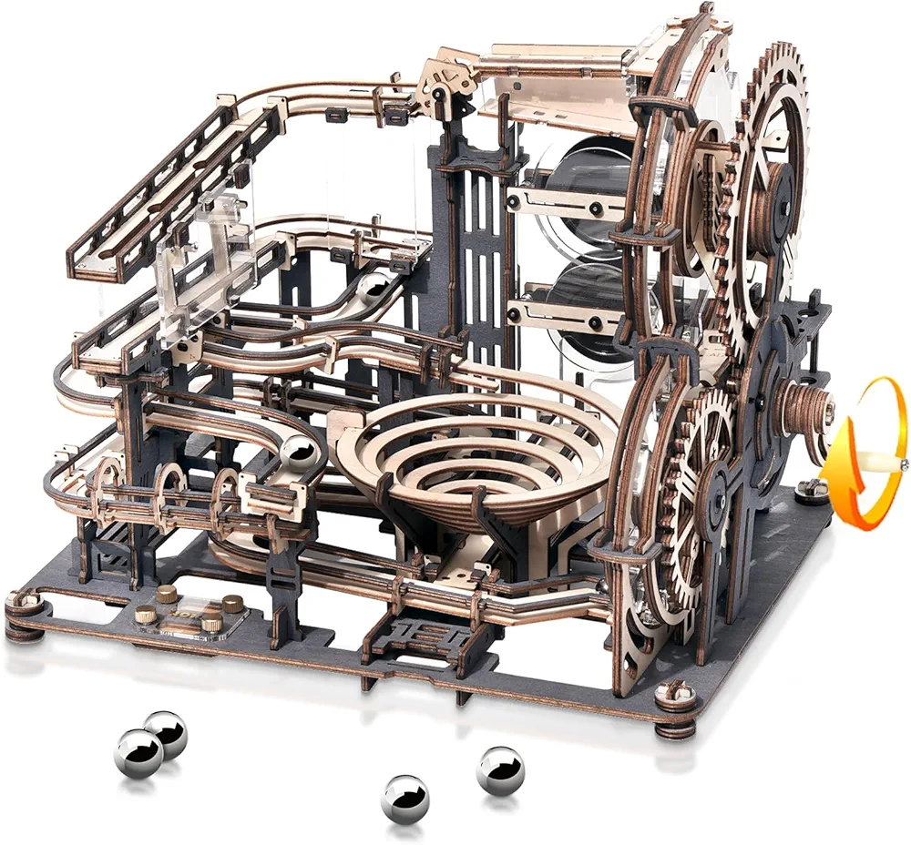 ROBOTIME Marble Run 3D Maquetas Madera Modelo De Kits Para Adultos Para Laser Cut Puzzle Construir Montar Construcción Artesanía Jigsaw Mejor Regalo De Cumpleaños o Día de los Reyes Magos Ciudad Noche