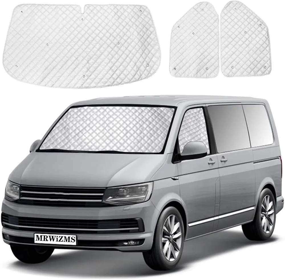 Termicos para Furgonetas VW T5 T6, Parasoles termicos para Furgonetas, Parasol de Aluminio Premium no Tejido con protección UV, Parabrisas de VW Mejorado (VW T5)