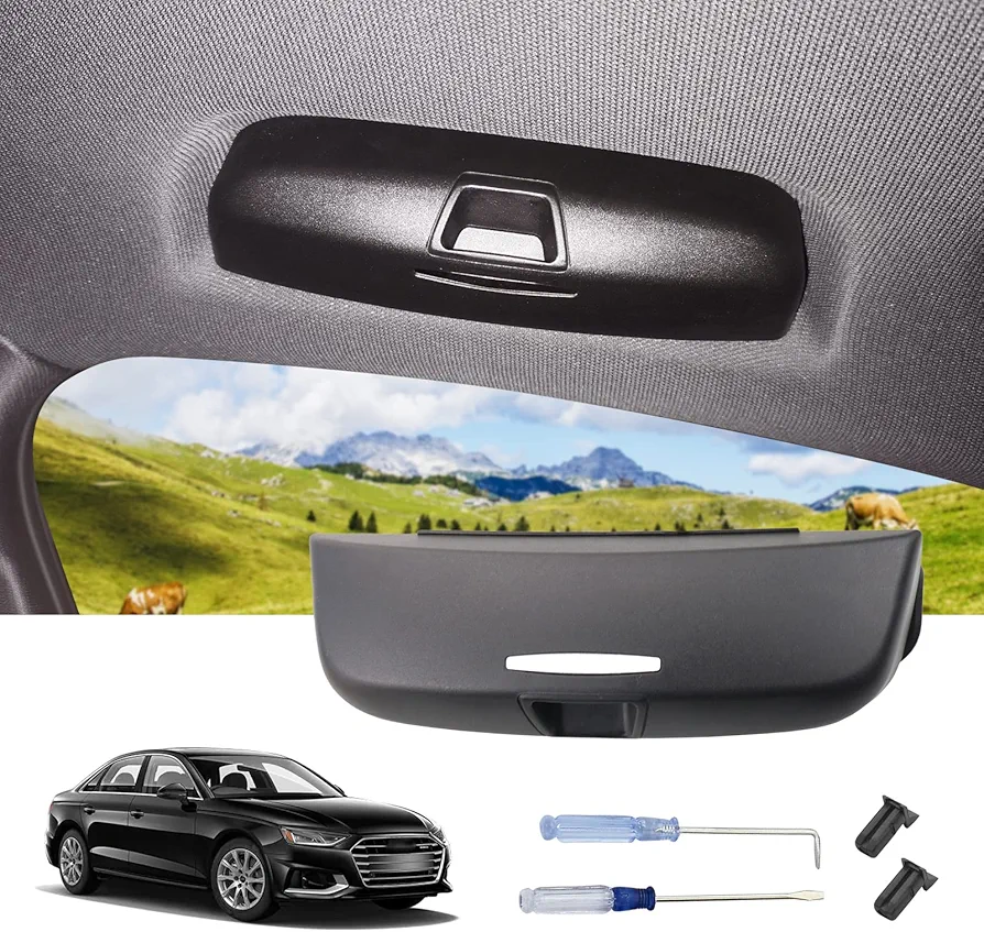 LUWU Compatible con A*UDI A3 8V A4 B8 B9 A5 A6 C7 C8 Q3 8U Q5 Q7 S3 S4 S5 Soportes para Gafas de Coche,Soporte Universal para Gafas de Sol para Coche,Gafas Funda Interior Accesorios(Negro)