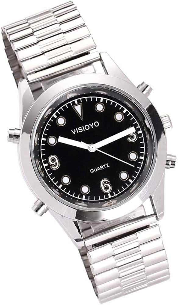VISIONU Reloj Parlante en Español, Reloj de Pulsera,Esfera Negro