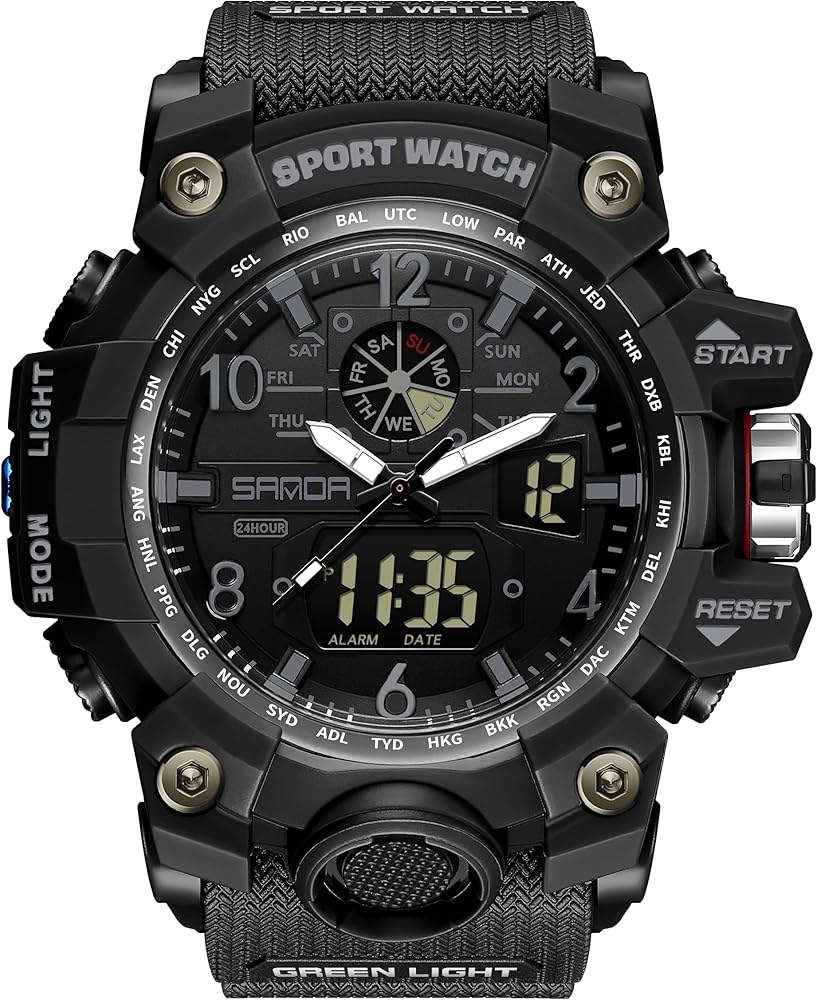 Reloj militar unisex deportivo para hombre y mujer, reloj de pulsera digital, reloj táctico, reloj digital para niños y niñas, pantalla LED con manecillas analógicas y números digitales