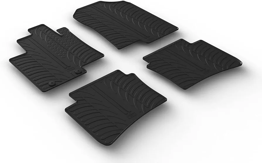 Gledring Alfombrillas de Goma Compatible con Hyundai Bayon 2021- (Perfil T 4-Partes + Clips de Montaje)