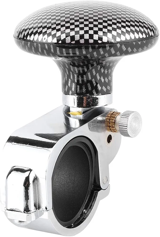 Majatou Perilla del Volante, Refuerzo de la Rueda de la Bola del Volante, Rueda Giratoria del Volante del Automóvil, Perilla Giratoria del Volante del Automóvil Universal(Soldadura Fuerte de Carbono)