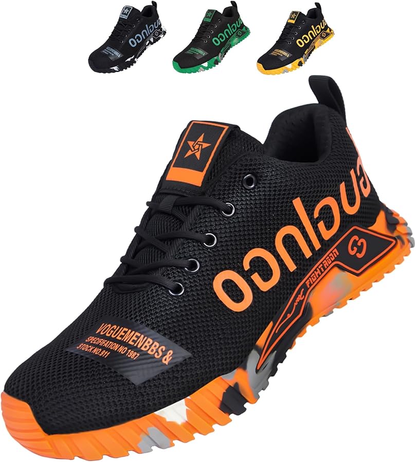 artSew Zapatos de Seguridad para Hombre Ligero Zapatillas Trabajo Mujer Comodo Transpirables Calzado de Seguridad con Puntera de Acero para Construcción y Fábricas