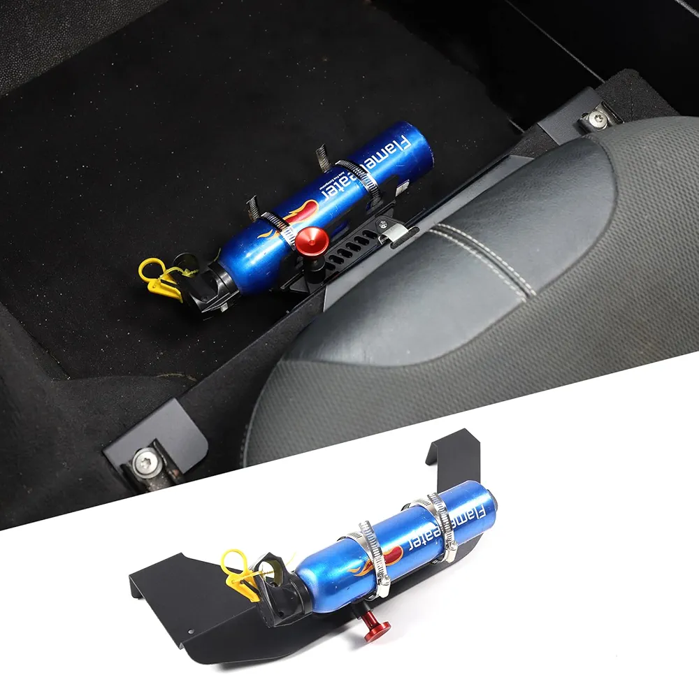 DIYUCAR Soporte ajustable para extintor de incendios para coche, copiloto, soporte para extintor debajo del asiento para Land Rover Defender 90 110 130 2004-2019 accesorios para automóviles