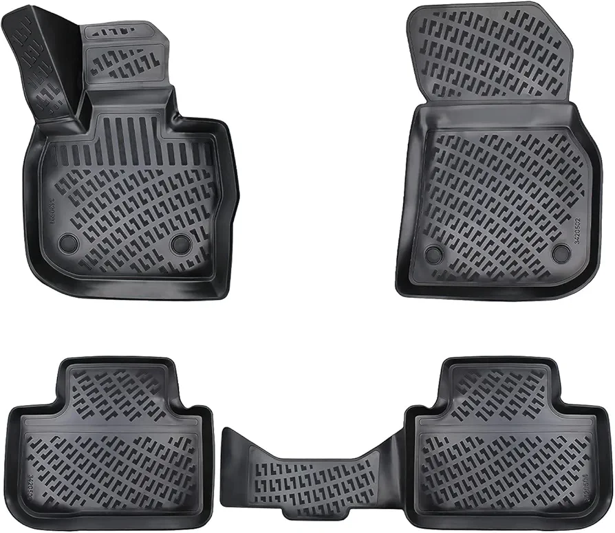 Rizline Alfombrillas 3D para Coche compatibles con BMW X3 2. Gen iX3 (G01, F97, G08) a Partir de 2017, Accesorios de Coche 1ª y 2ª Fila de Alfombrillas de Goma para Coches TPE