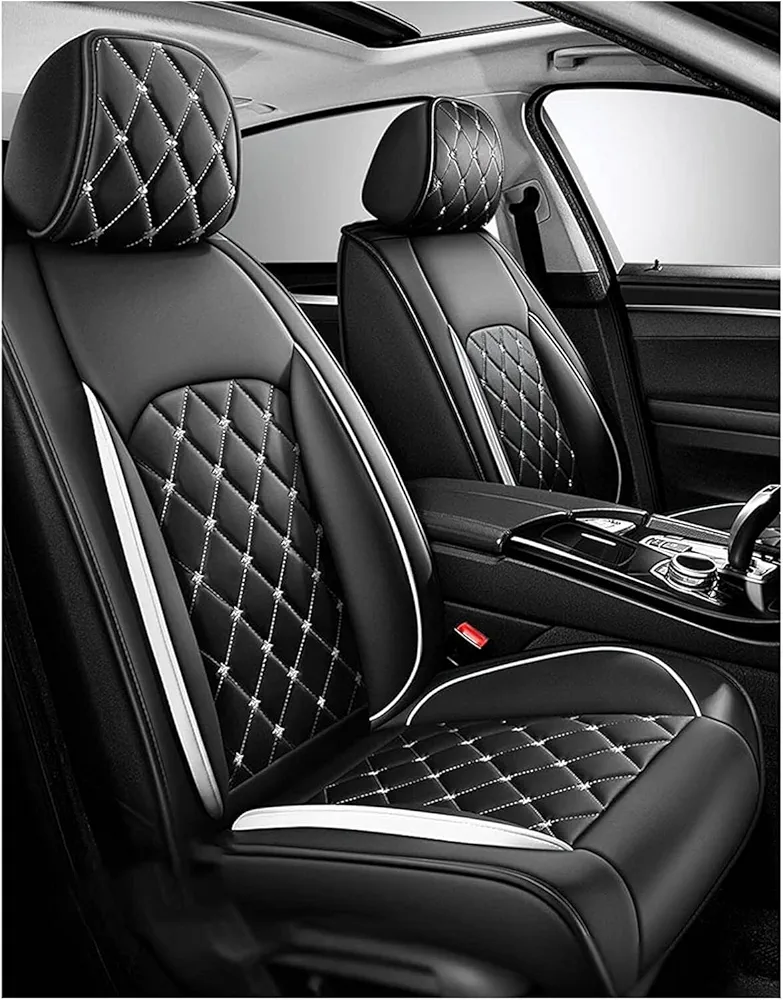 NISMIA Fundas Asientos Coche, para Renault Captur II 2019-2024, Juegos de Cubreasientos Cuero Impermeables Coche Fundas Asientos Interior Accesorios(D(White))