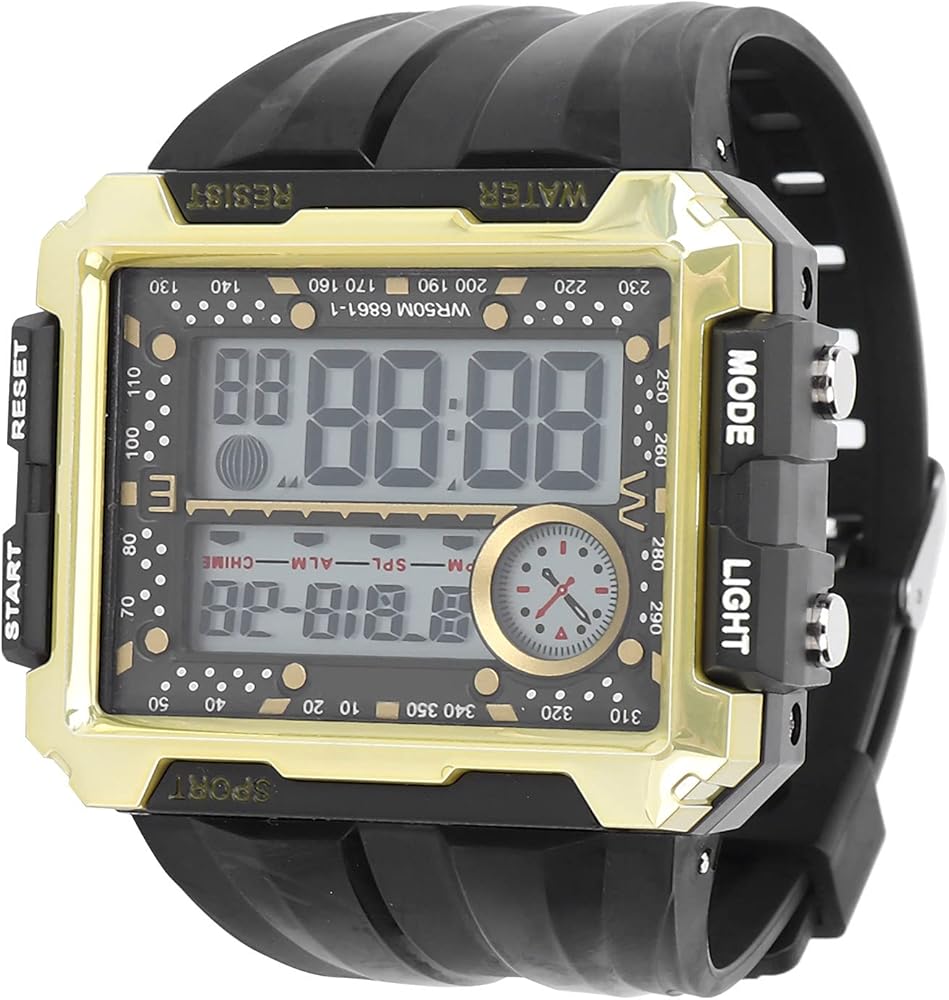 Aeun Reloj Digital, Reloj de Pulsera Electrónico de Doble Zona Horaria para Hombres para Uso Diario