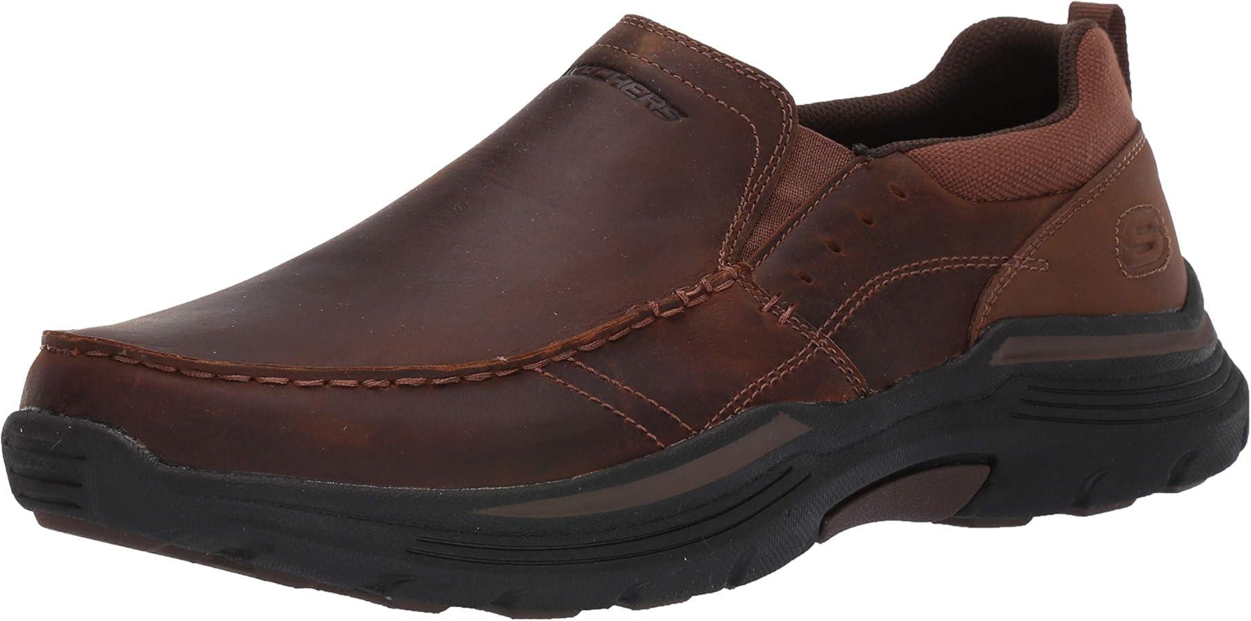 Skechers Men's Expended-Sevenoleather Leather Slip on Moccasin