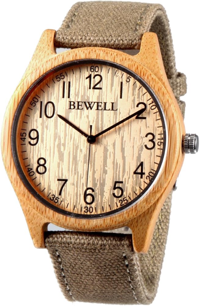 Alienwork Wood Reloj Hombre Mujer Madera Natural