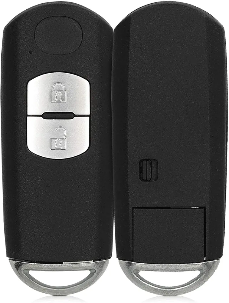 kwmobile Funda Llave Coche Compatible con Mazda Llave de Coche Keyless Go de 2 Botones - Repuesto plástico Duro para Mando de Auto - Negro