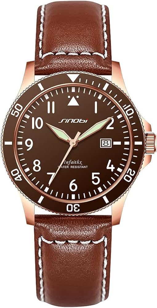 SHENGKE SINOBI Relojes Casuales para Hombre Relojes de Pulsera Luminosos para Hombres con Calendario Fecha Reloj de Lectura fácil Resistente al Agua para Hombres
