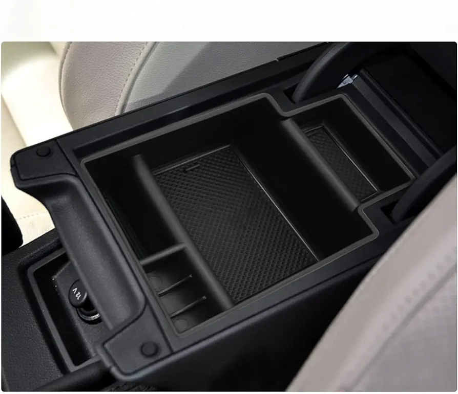 CDEFG Seat Leon MK3 5F 2013-2019 Caja de almacenamiento, Consola Central Apoyabrazos Caja del coche Interior Center Armrest Storage Box, Con Tapete Antideslizante Accesorios Interiores del coche
