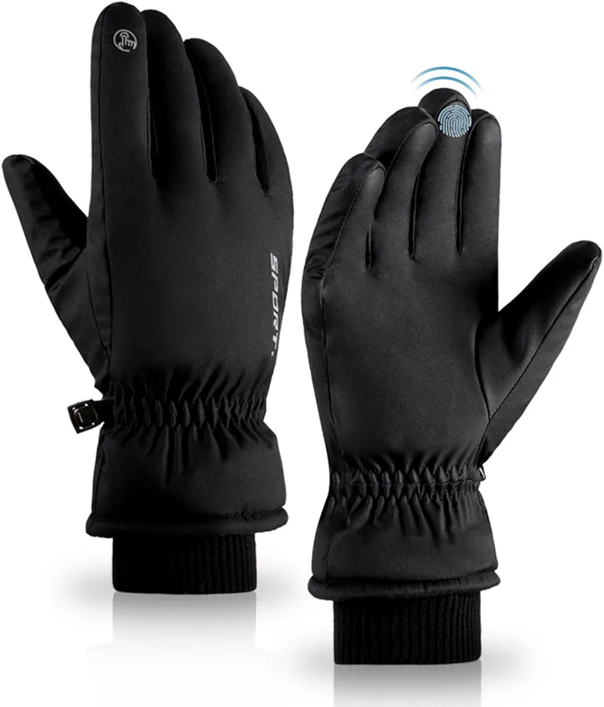 Guantes Moto Invierno Hombre, Guantes Invierno con Pantalla táctil, Impermeable Guantes Invierno Ciclismo Hombre Mujer, Guantes Térmicos para Moto, Esquí, Snowboard, Running, Trabajo, Viajes