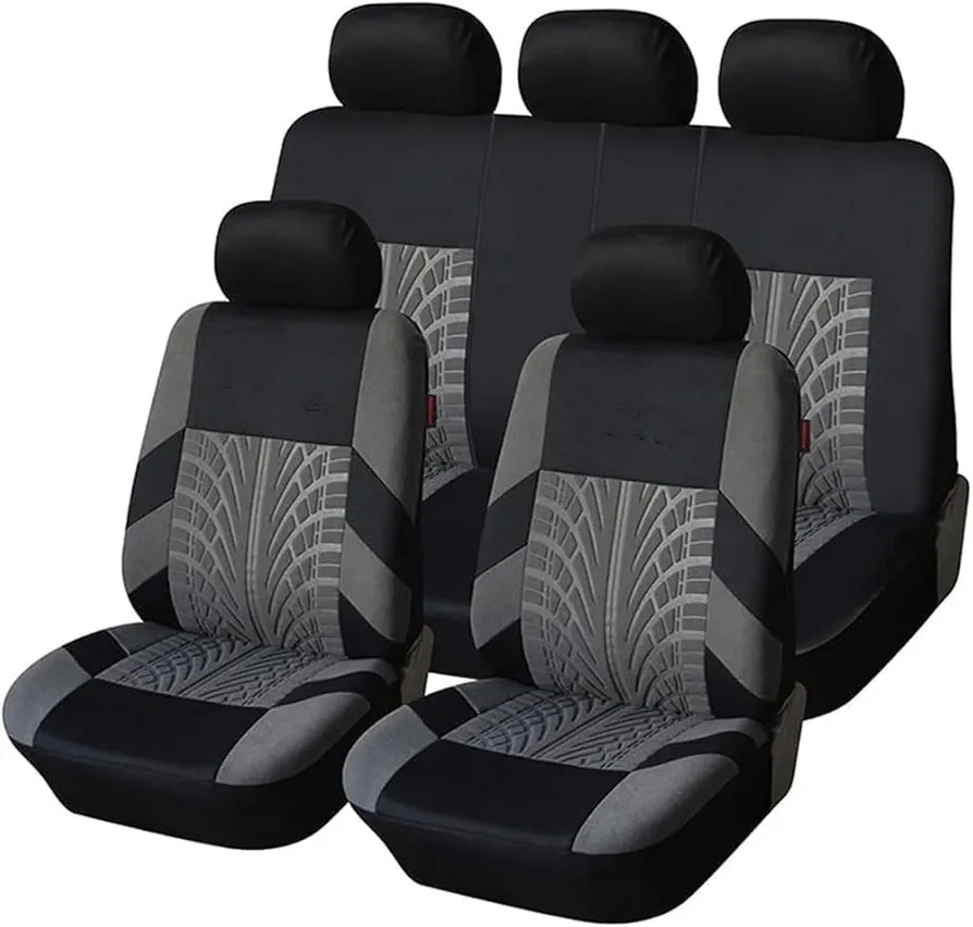 YoQIK Coche Juegos de Cubreasientos para Jeep Grand Cherokee WJ 1999-2004,Delanteros Traseros Fundas Asiento Completo Protectores Cómodo Accesorios,Grey-1