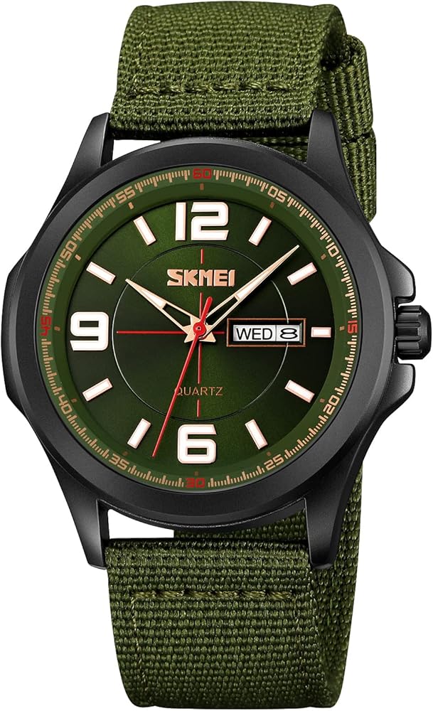 SKMEI Reloj de pulsera para hombre Expedition Scout de cuarzo, resistente al agua, Verde, Classic