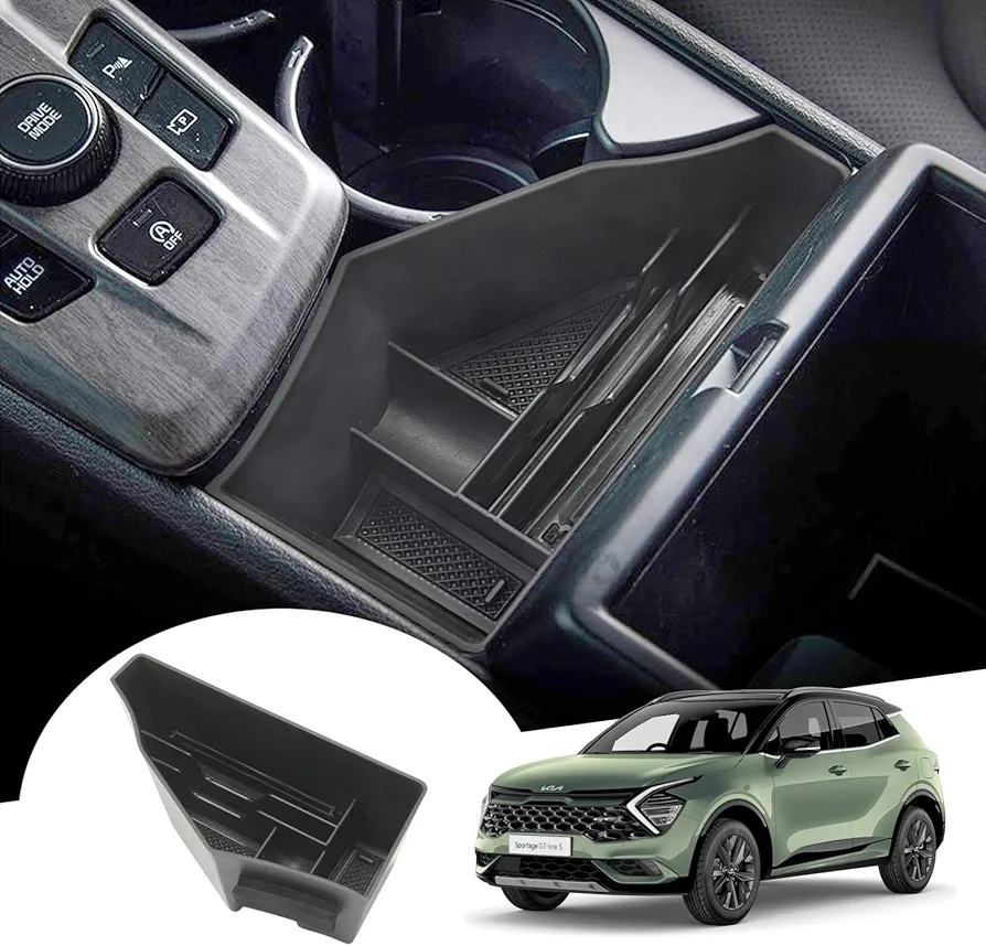 GAFAT Compatible con Kia Sportage NQ5 2022 2023 2024 (Automática Electrónica) Caja de Almacenamiento para Consola Central, Sportage 2023 Bandeja Organizadora, Guantera Inferior de la Consola Central