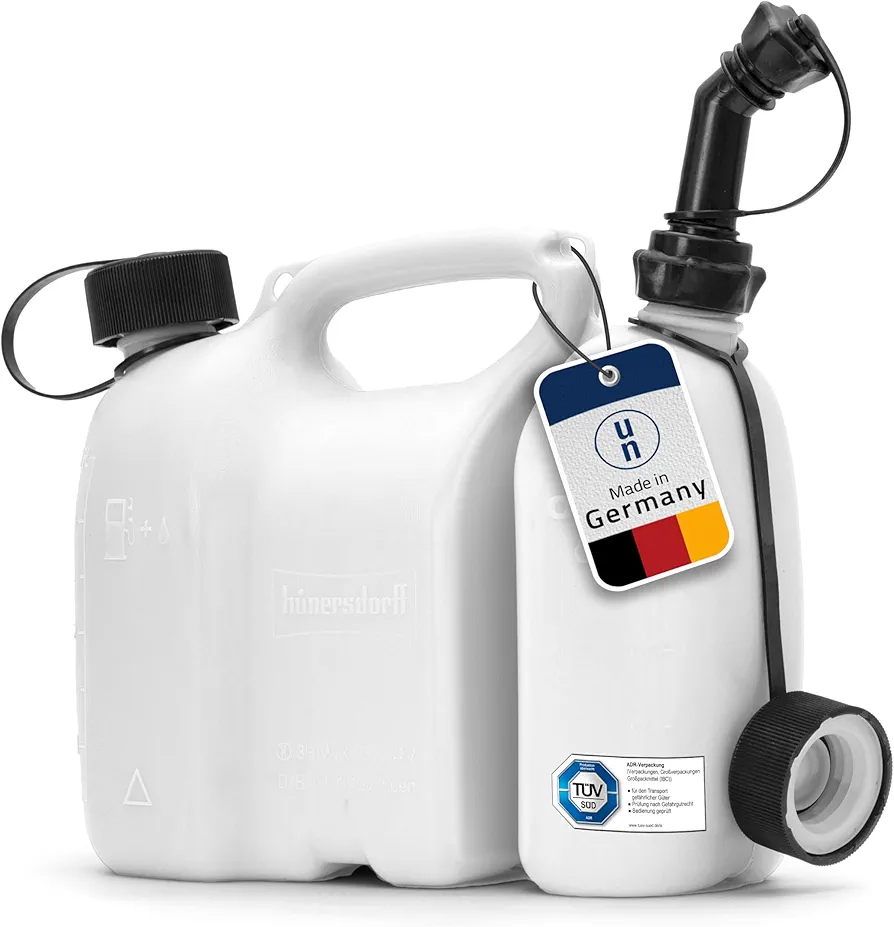 Hünersdorff Bidón doble PROFI 3+1,5 L, PEAD Color natural, homologación UN, accesorios negros