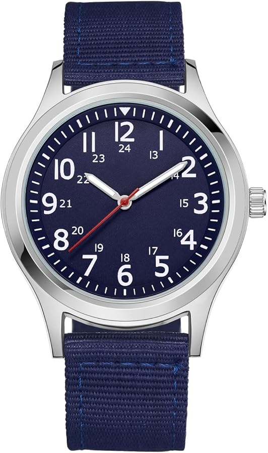 CIVO Reloj Hombre Deportivo Militar 40mm - Reloj Analógico Hombre Luminoso 12/24 Horas Reloj Pulsera Hombre Impermeable Cuarzo Nylon, Moda Regalos Hombre