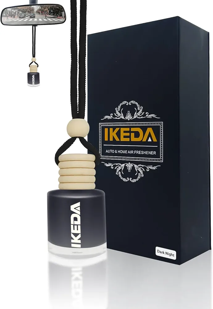 Ikeda Ambientadores para automóvil, colgante para automóvil, difusor de perfume con aceite real, fragancia fuerte y duradera, olor fresco que cubre los olores, accesorios de coche para hombres y