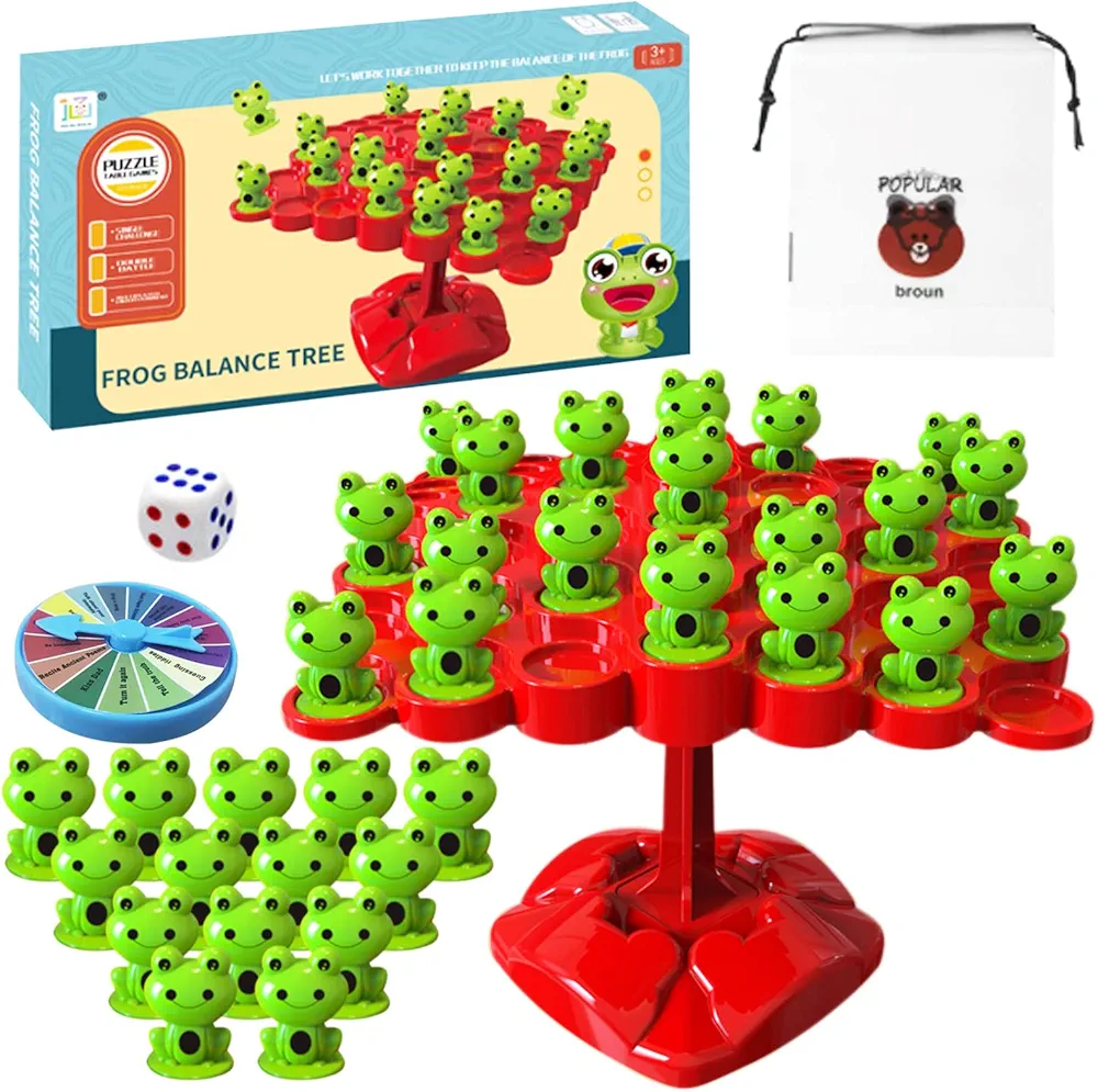 Juguete de Matemáticas Rana, Juego de Equilibrio de Rana, Rana de Árbol Equilibrada, Rana Equilibrio Juego de Matemáticas, Juguetes interactivos para Regalo de Niños