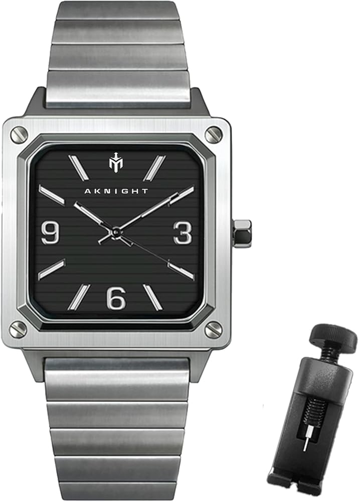 AKNIGHT Reloj de Pulsera para Hombre, cronógrafo, Acero Inoxidable, Resistente al Agua, Fecha, analógico, Cuarzo, Moderno, Informal