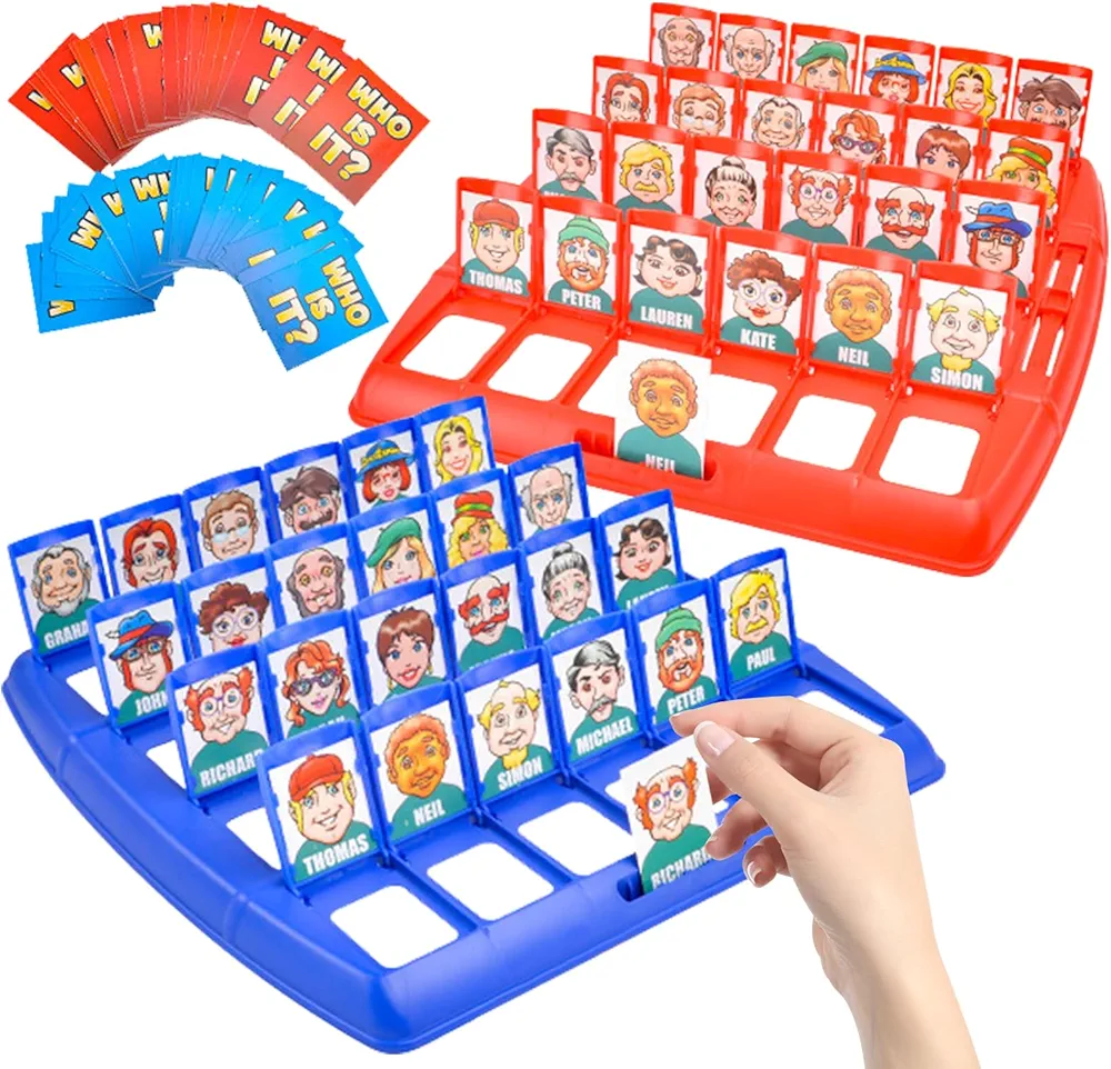 VEQENIFY Who Is It Game Juguete Interactivo para Padres e Hijos, Who Is It Funny Guessing Game Juego de Mesa, Who Whats Their Name Juego Clásico, Recreación de Razonamiento Lógico, para Diversión en F