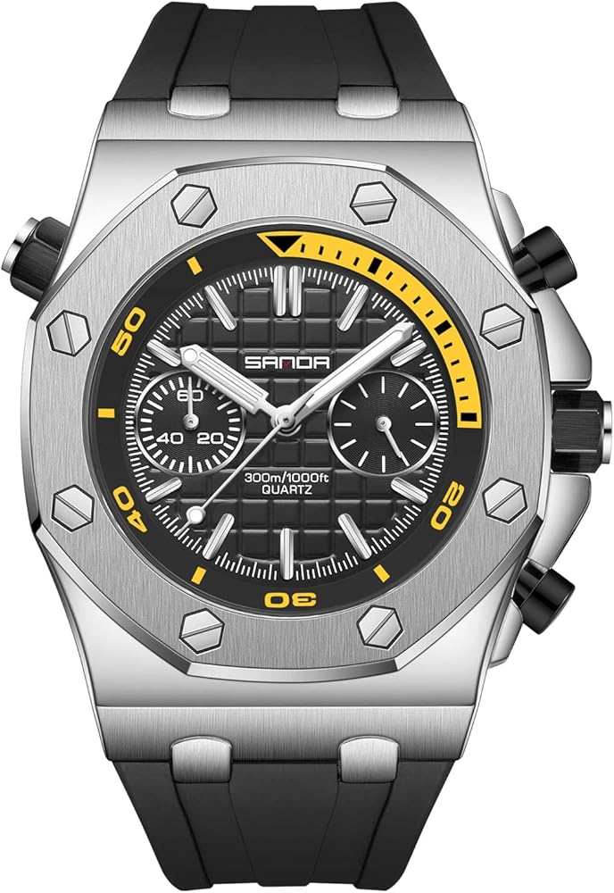 RORIOS Relojes Hombre Análogo Cuarzo Reloj Multifunción Luminoso Relojes Impermeable Deporte Reloj de Pulsera para Hombre