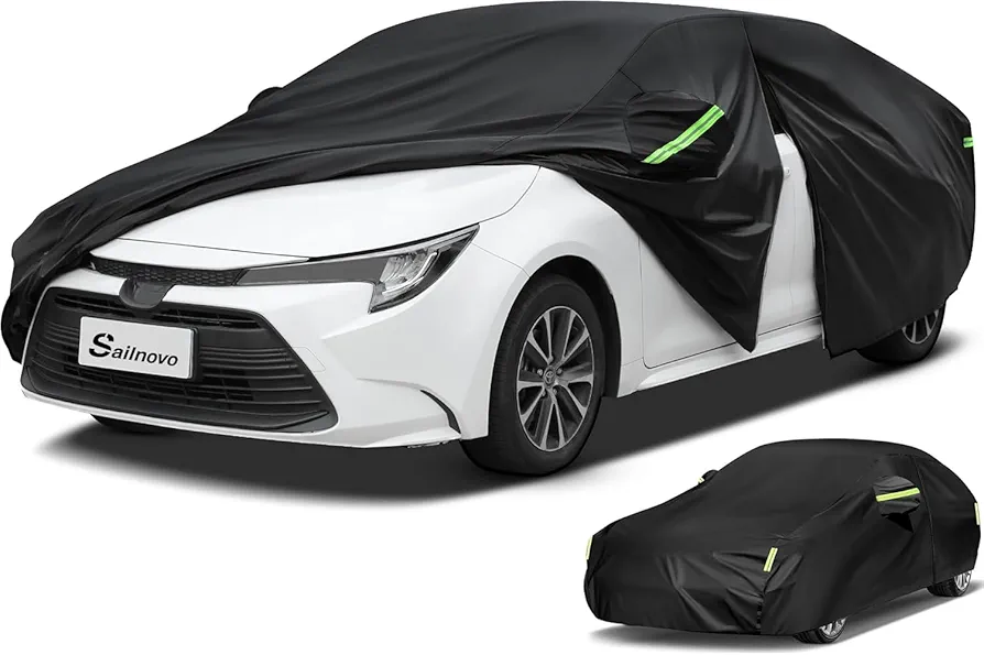 Sailnovo Funda Impermeable para automóvil para Todo Tipo de Clima,7 CapasCubierta Exterior Completa para Coche,para Audi,Honda al Aire Libre protección UV con Cremallera(450-470 cm)