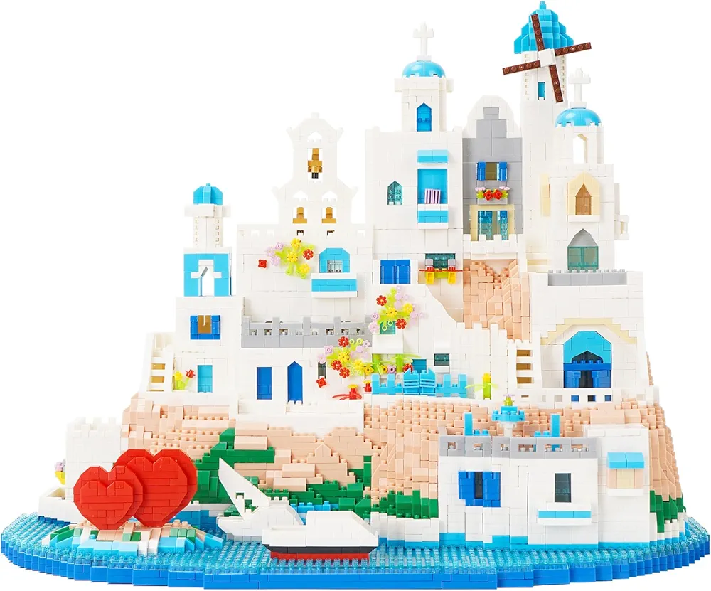 LULUFUN Juego de Bloques de construcción, Arquitectura, minikit de construcción del mar Egeo, para Adultos, Juguetes para cumpleaños, Navidad, Año Nuevo, 5810 Unidades