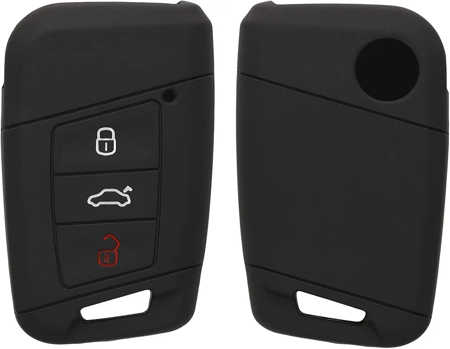 kwmobile Funda Compatible con VW Llave de Coche de 3 Botones (Solo Keyless Go) - Carcasa Protectora de Silicona para Llave de Coche - Case en Negro