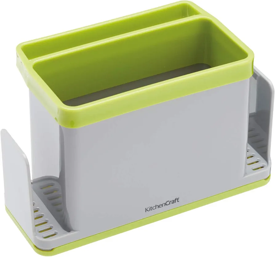 KitchenCraft 4 en 1 Fregadero de cocina, Plástico, Gris/Verde, 19.5 x 9.5 x 12 cm