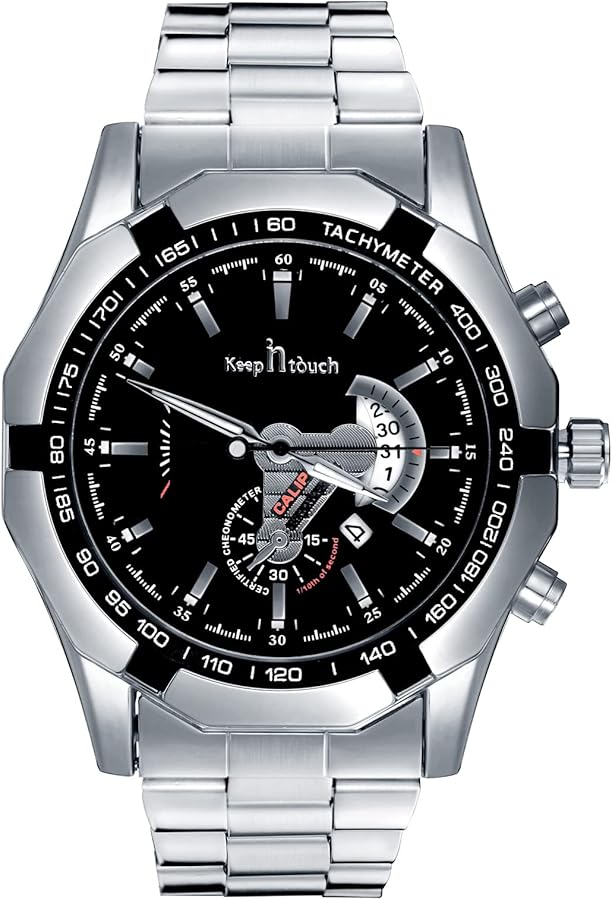 MICGIGI Reloj de pulsera de cuarzo para hombre, clásico, informal, redondo, analógico, con esfera informal, correa de acero inoxidable