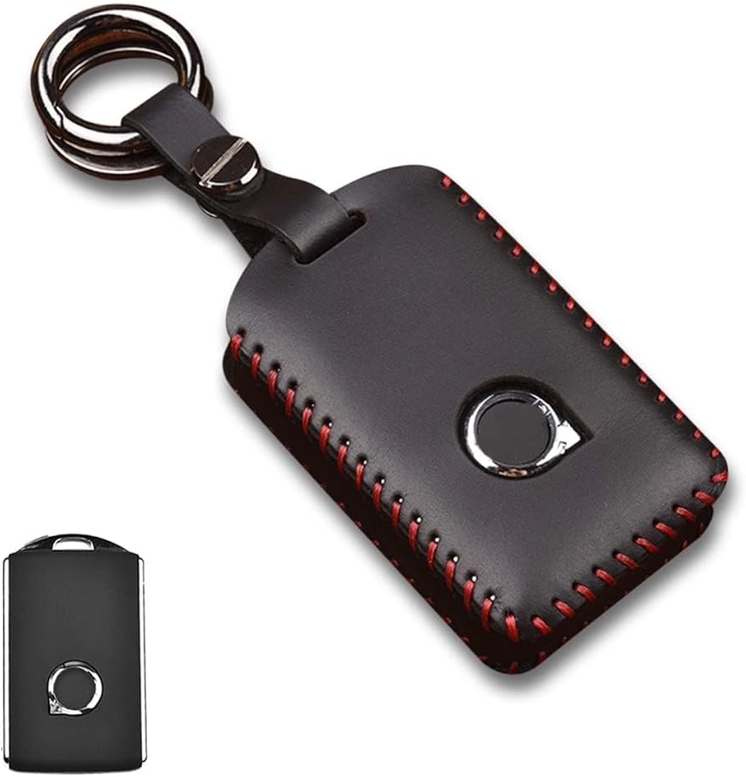 Cubierta de la llave del soporte de la llave del coche para Volvo S90 V90 XC90 XC60 XC40 Caja de la llave del cochecccc Accesorios del coche Llavero, negro