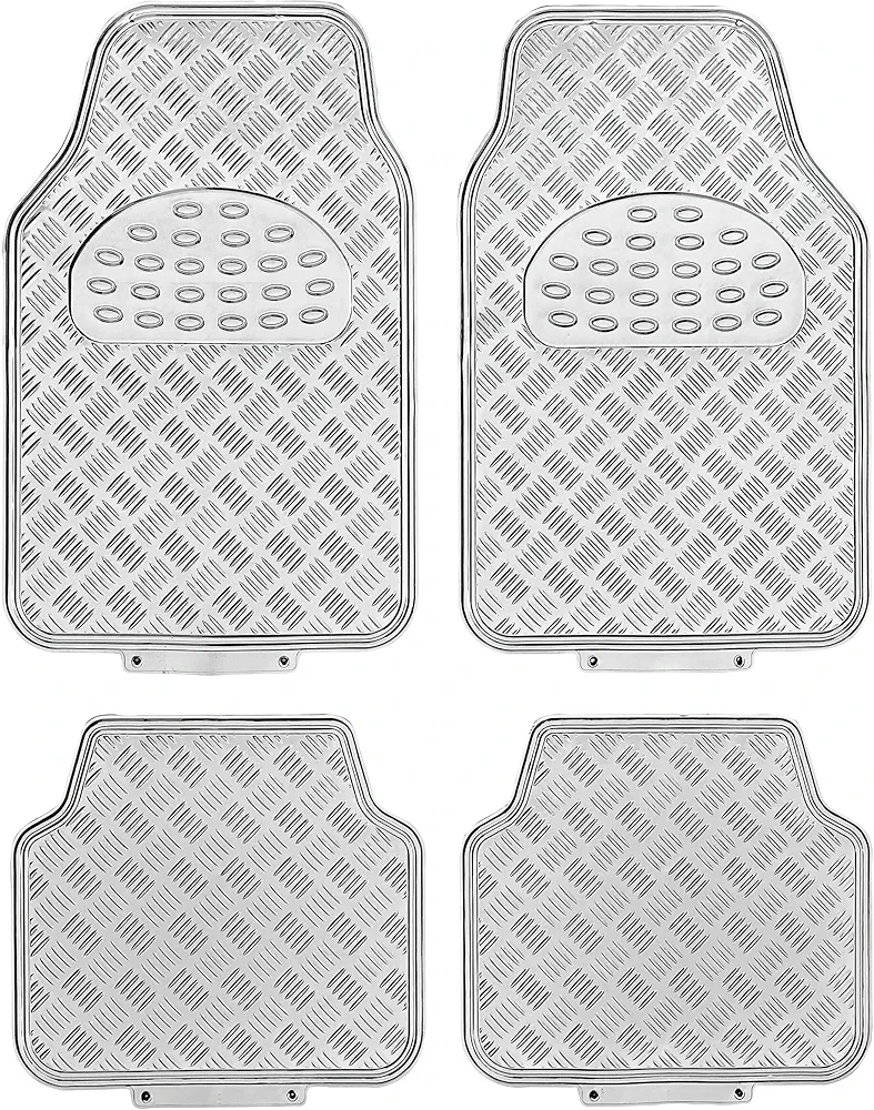 Sumex APA1000 Alfombra PVC Alu Look Plata, 4 Unidades