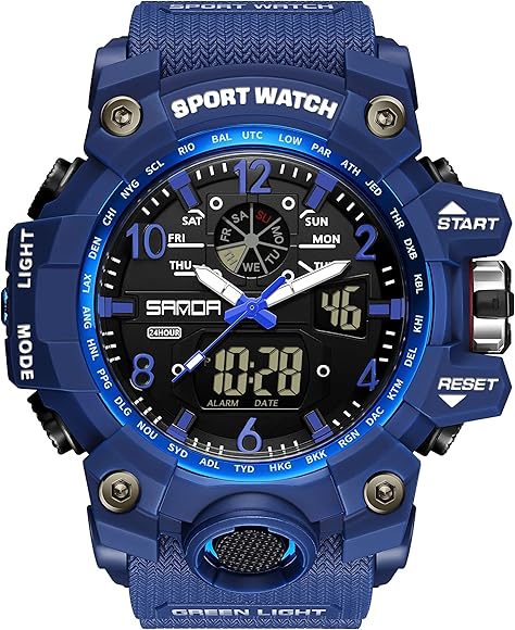 findtime Mens Military Watch Digital Analogue Watches Waterproof Sport Tactical Outdoor Wristwatch Big Face Alarm Stopwatch LED Wrist Watch for Men